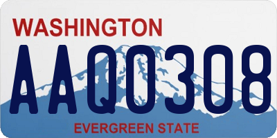 WA license plate AAQ0308