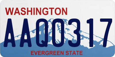 WA license plate AAQ0317