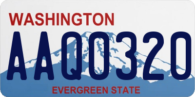 WA license plate AAQ0320