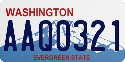 WA license plate AAQ0321