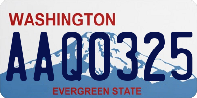 WA license plate AAQ0325