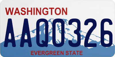 WA license plate AAQ0326