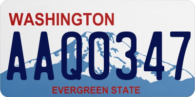 WA license plate AAQ0347