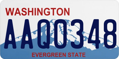 WA license plate AAQ0348