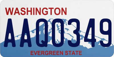 WA license plate AAQ0349