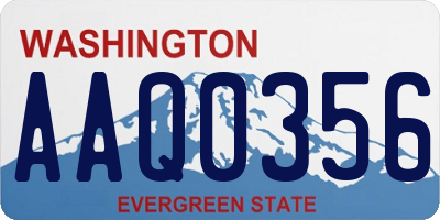 WA license plate AAQ0356
