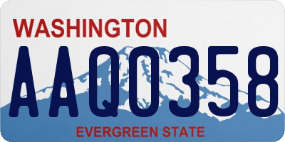 WA license plate AAQ0358
