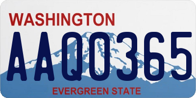 WA license plate AAQ0365
