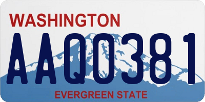 WA license plate AAQ0381