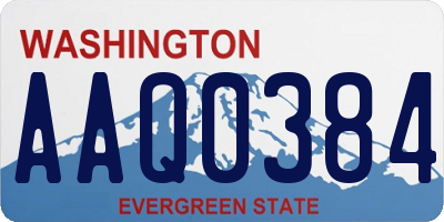 WA license plate AAQ0384