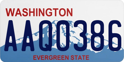 WA license plate AAQ0386