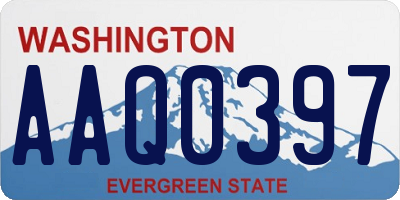 WA license plate AAQ0397