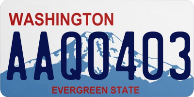 WA license plate AAQ0403