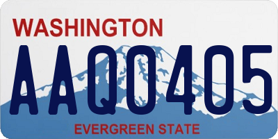 WA license plate AAQ0405