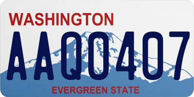 WA license plate AAQ0407