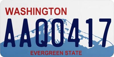 WA license plate AAQ0417
