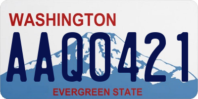 WA license plate AAQ0421
