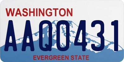 WA license plate AAQ0431