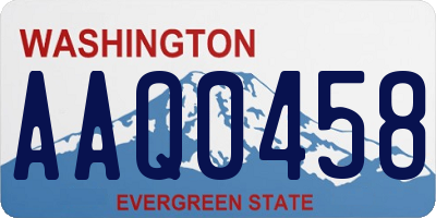 WA license plate AAQ0458