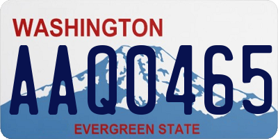 WA license plate AAQ0465