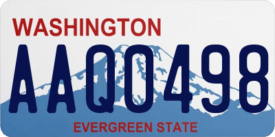 WA license plate AAQ0498