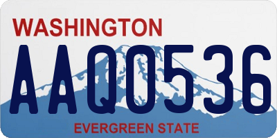 WA license plate AAQ0536