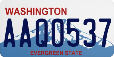 WA license plate AAQ0537