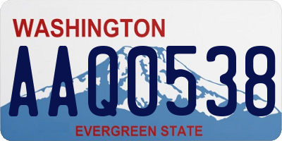WA license plate AAQ0538