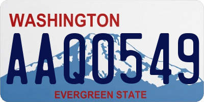 WA license plate AAQ0549