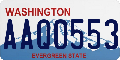 WA license plate AAQ0553