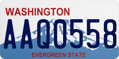WA license plate AAQ0558