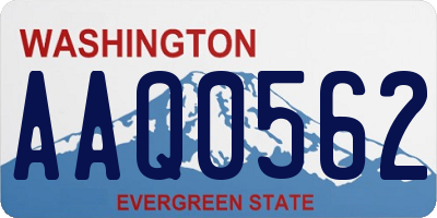 WA license plate AAQ0562