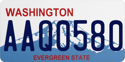 WA license plate AAQ0580