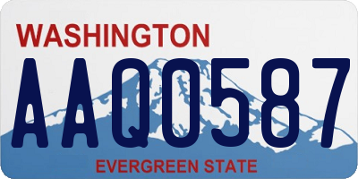WA license plate AAQ0587