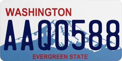 WA license plate AAQ0588