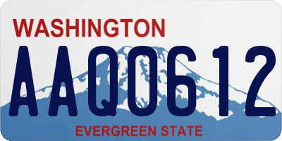 WA license plate AAQ0612