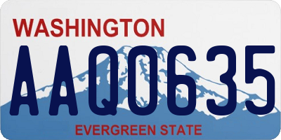 WA license plate AAQ0635