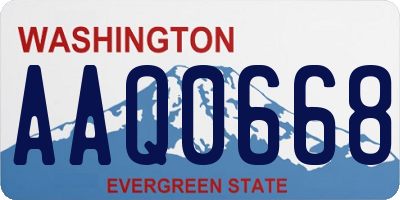 WA license plate AAQ0668
