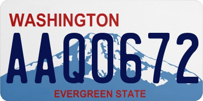WA license plate AAQ0672