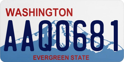 WA license plate AAQ0681