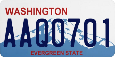 WA license plate AAQ0701