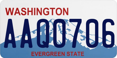 WA license plate AAQ0706