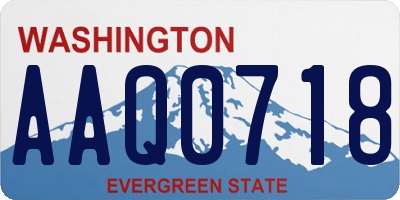 WA license plate AAQ0718
