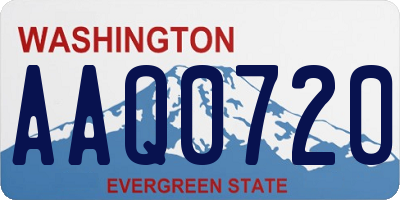 WA license plate AAQ0720