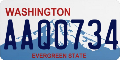 WA license plate AAQ0734