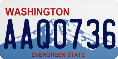 WA license plate AAQ0736