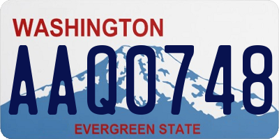 WA license plate AAQ0748