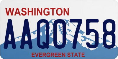 WA license plate AAQ0758