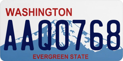 WA license plate AAQ0768