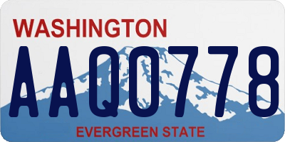 WA license plate AAQ0778